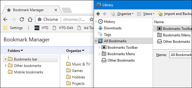 Bookmarks folder chrome windows 10